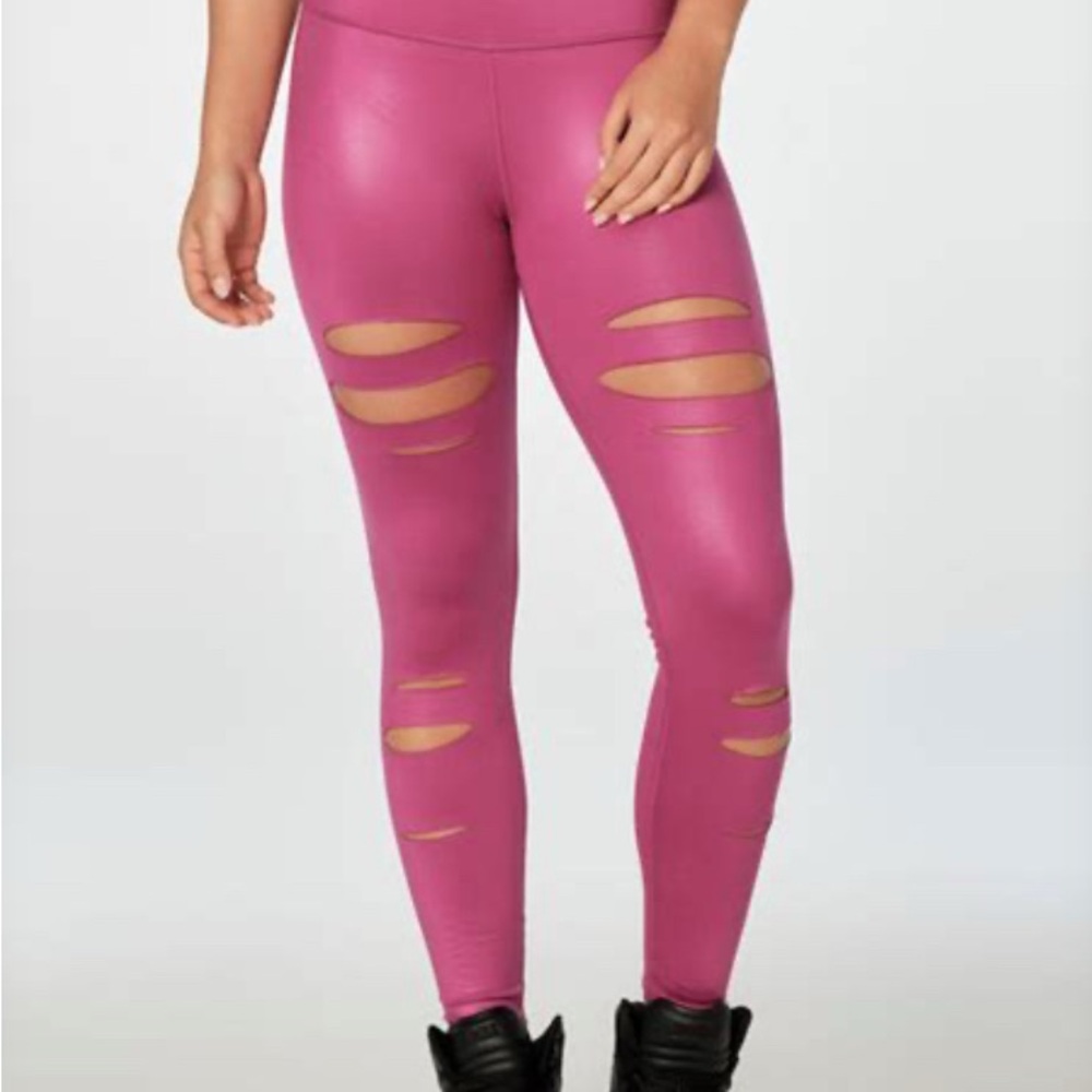 Stylish Pink Ripped ZUMBA Leggings